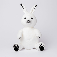 Arctic Hare Stuffed Animal White made from Recycled Plastic with Black Paws and Eyes