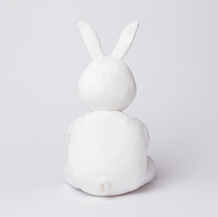 Arctic Hare Stuffed Animal White made from Recycled Plastic with Black Paws and Eyes