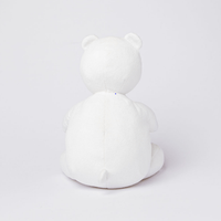 Polar Bear Stuffed Animal Made from Recycled Plastic White with Black Paws, Eyes and Ears