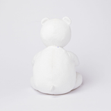 Polar Bear Stuffed Animal Made from Recycled Plastic White with Black Paws, Eyes and Ears