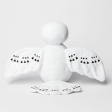 Snowy Owl Stuffed Animal Made from Recycled Plastic White with Yellow Eyes and Black Talons
