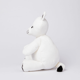 Arctic Fox Stuffed Animal Made from Recycled Plastic with Black Paws, Eyes and Ears