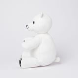 Polar Bear Stuffed Animal Made from Recycled Plastic White with Black Paws, Eyes and Ears
