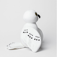 Snowy Owl Stuffed Animal Made from Recycled Plastic White with Yellow Eyes and Black Talons