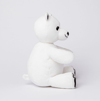 Polar Bear Stuffed Animal Made from Recycled Plastic White with Black Paws, Eyes and Ears
